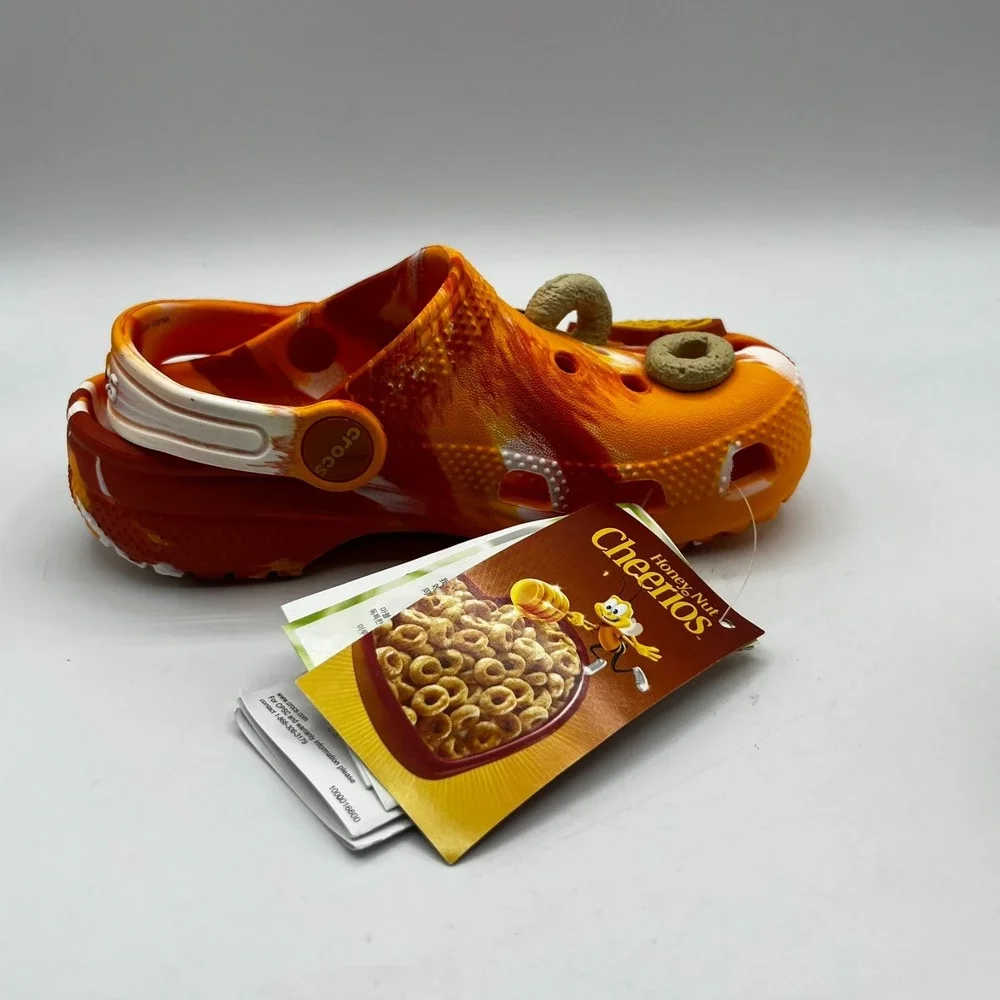 Crocs Classic Honey Nut Cheerios Clog Toddler C10 Orange Marble 207930-846 New